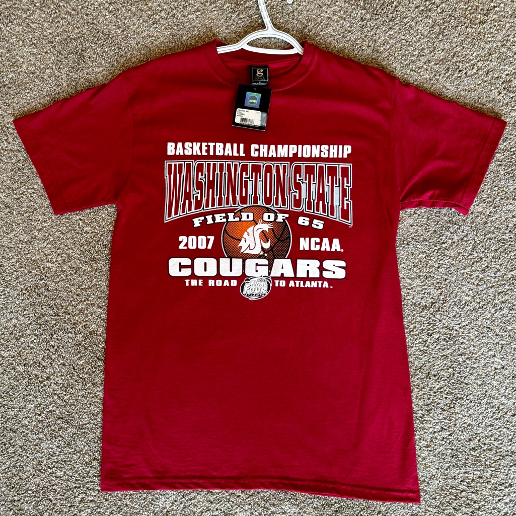 2007 Washington State University Ncaa Tournament Mens Basketball Shirt  Medium